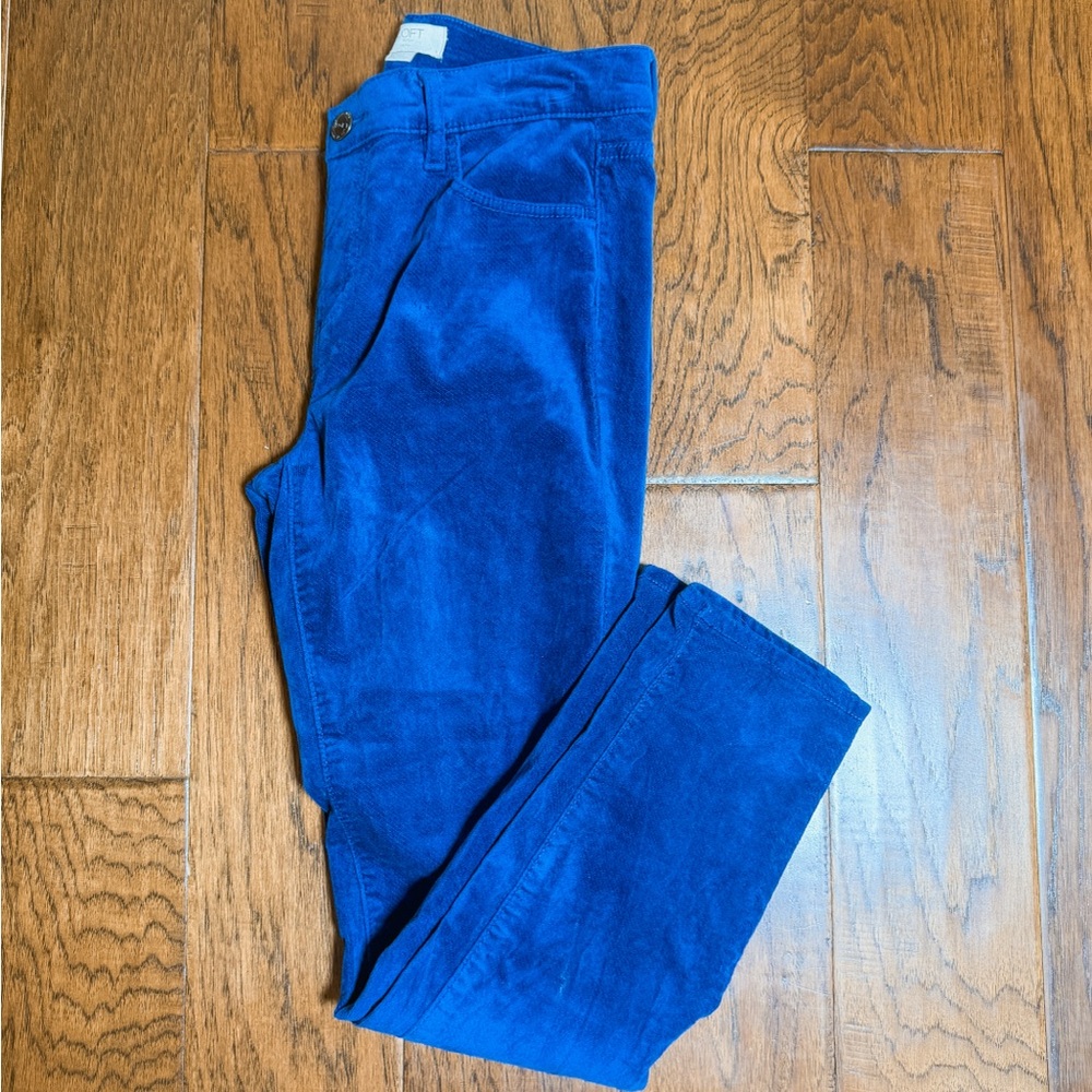 LOFT Royal Blue Suede Cropped Pants